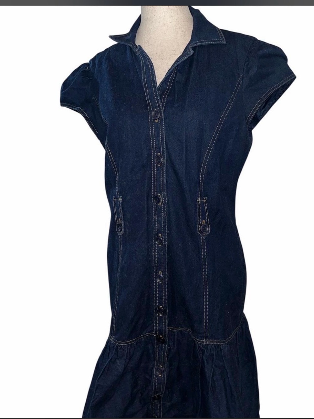 Vesade New York Denim Button-Front Dress – Size 12